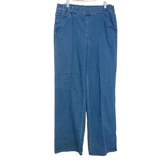 Isaac Mizrahi Live! | Women's Dark Flared or Wide-Leg Jeans (US Size 14 Tall) - Picture 1 of 13